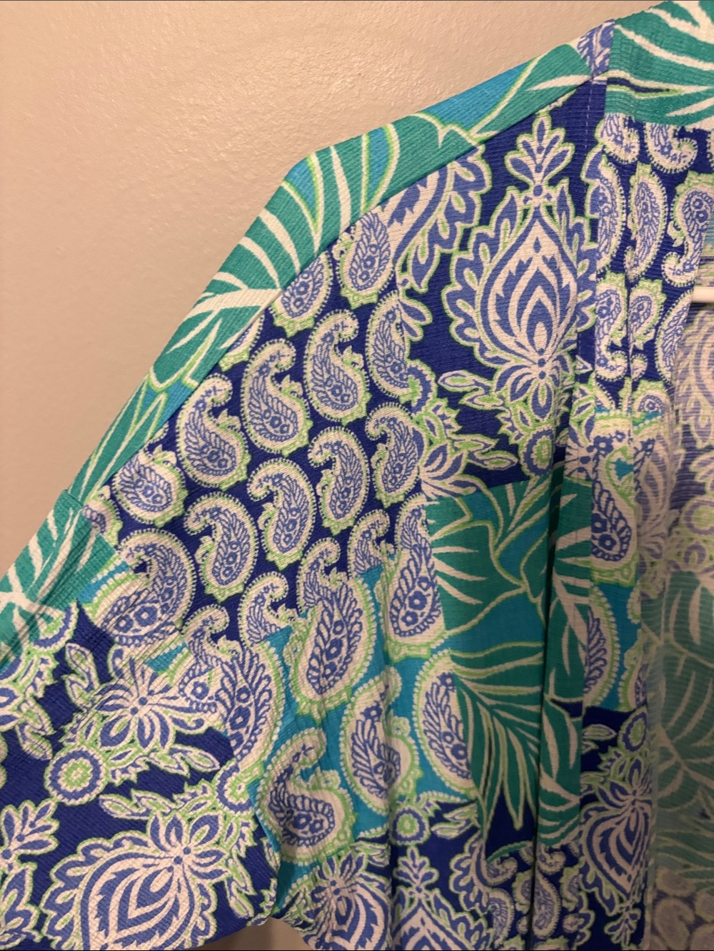Ruby Rd. Teal & Navy Patterned Open-Front Cardigan - Picture 3 of 11
